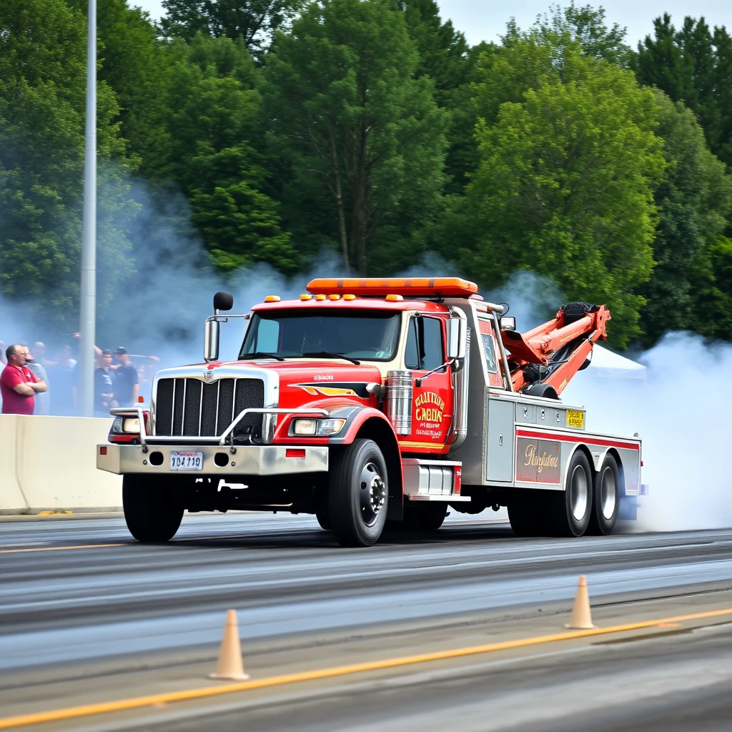 Tow truck in drag race - Image