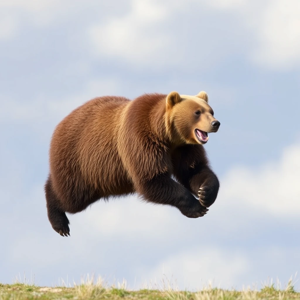 A bear farting in the wind. - Image