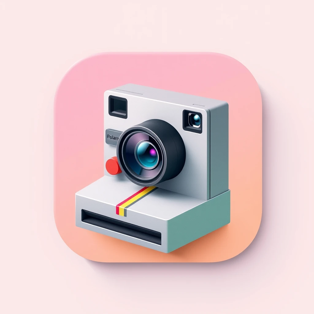 an app icon with polaroid camera