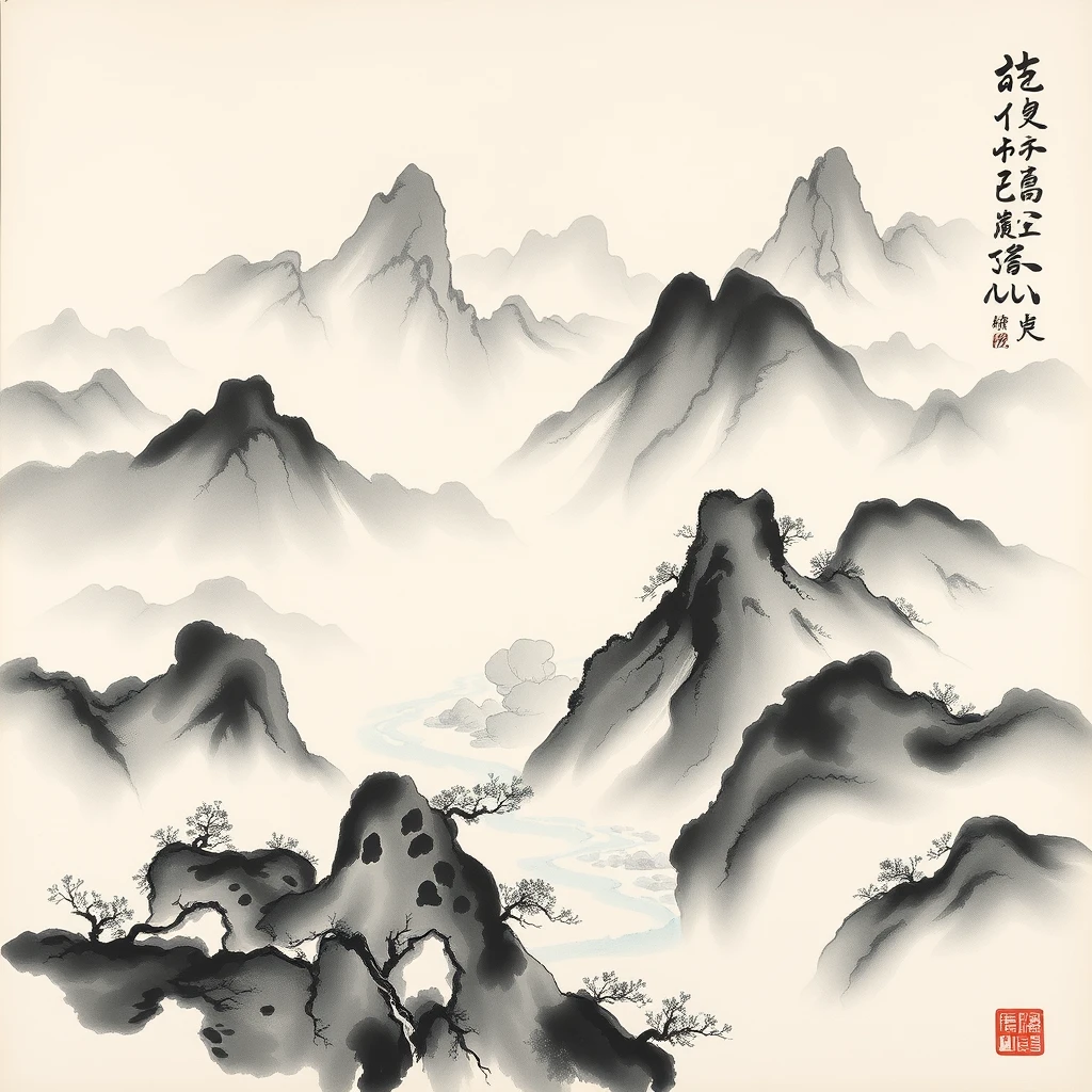 A Thousand Li of Rivers and Mountains, Chinese ink painting