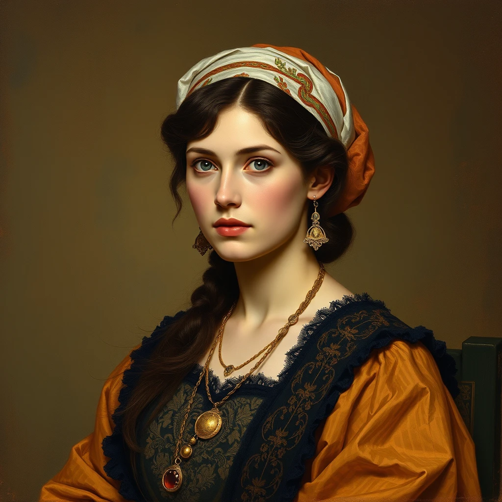 Serov style women portrait