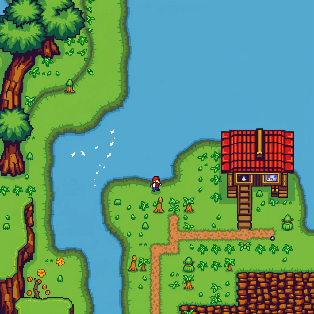 Screenshot of 2D game, RPG game, Top-down, rpgmaker, Chrono Trigger, Stardew Valley.