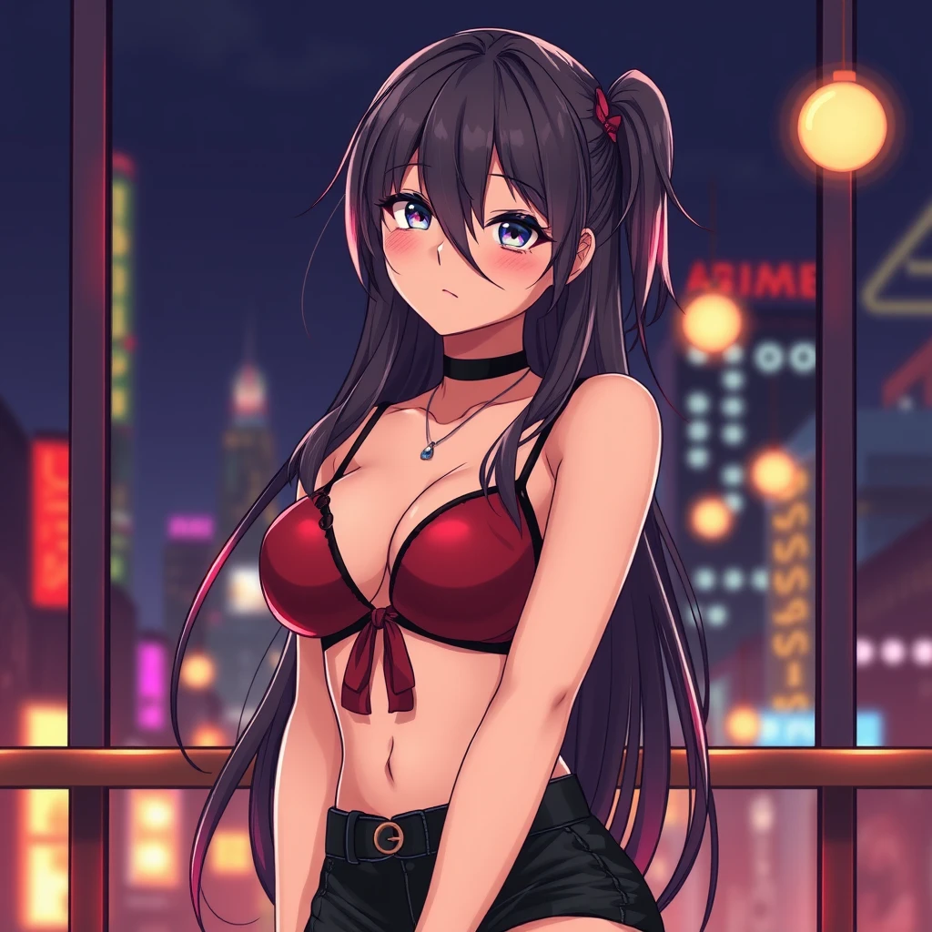 anime art style, a sexy girl clothes - Image