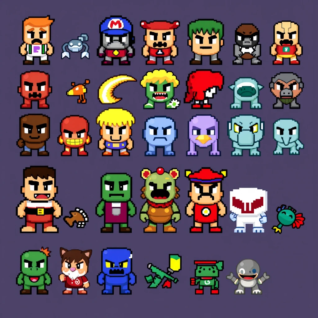 "All NES game characters pixel" - Image