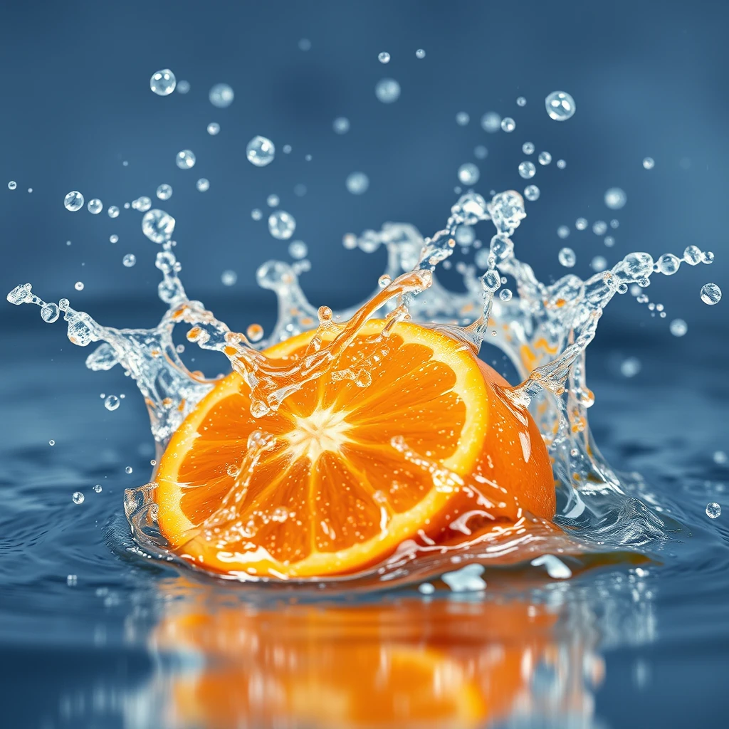 Orange water splash - Image