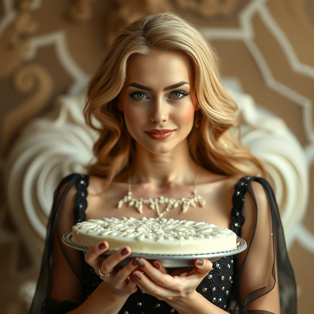 beautiful woman made of white chocolate - Image