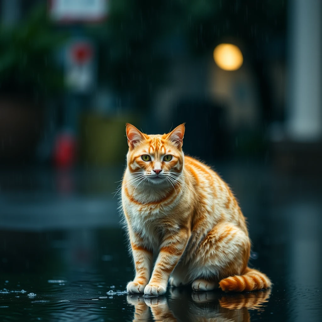 orange cat
rainy day - Image