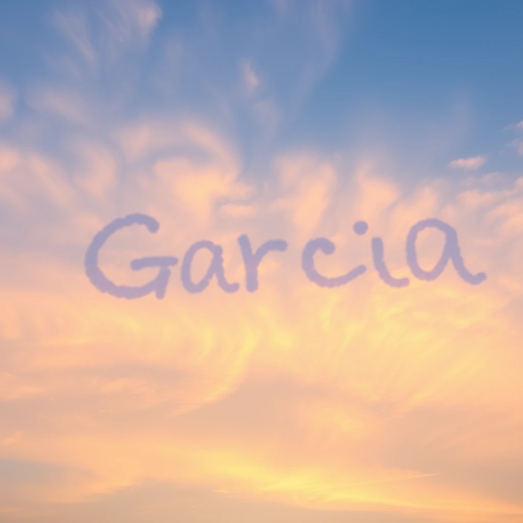 the word "Garcia" sky written in the clouds