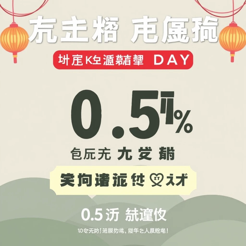 "Commercial poster, marketing event, member day direct discount of 0.5 yuan."