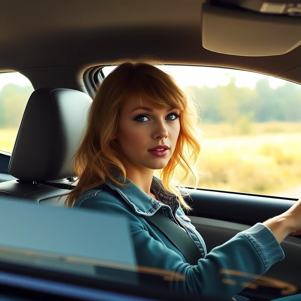 a Taylor Swift driving car