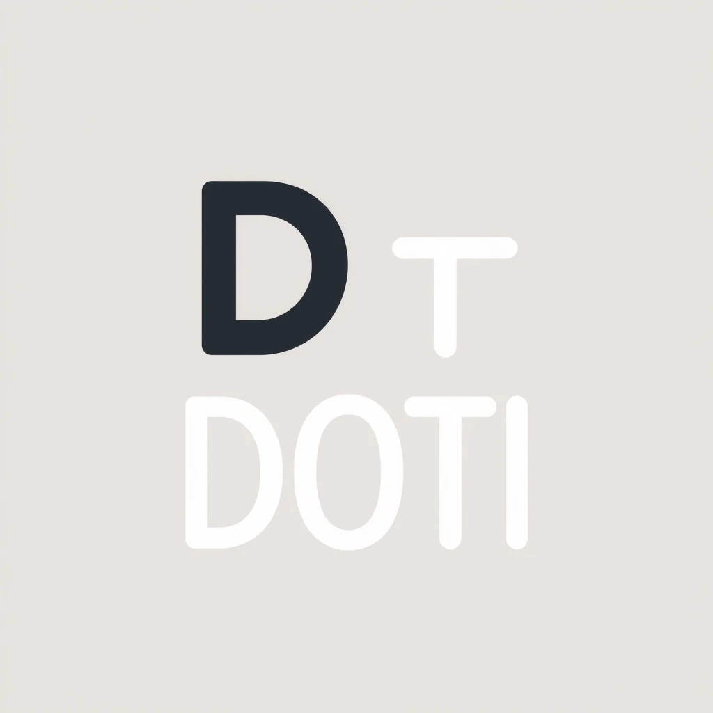 "Design a logo using the four letters DOTI."