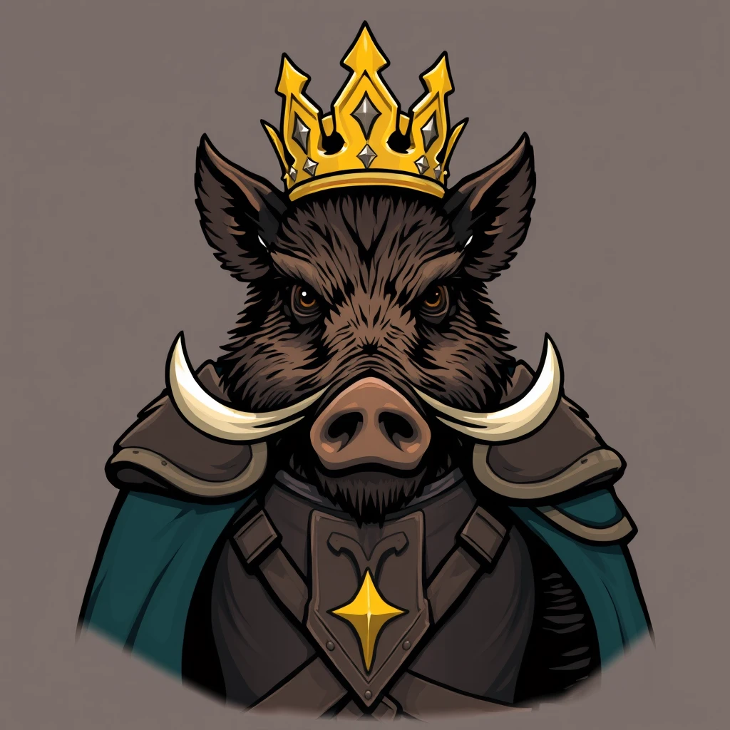 "The Wild Boar Knight with a Crown"