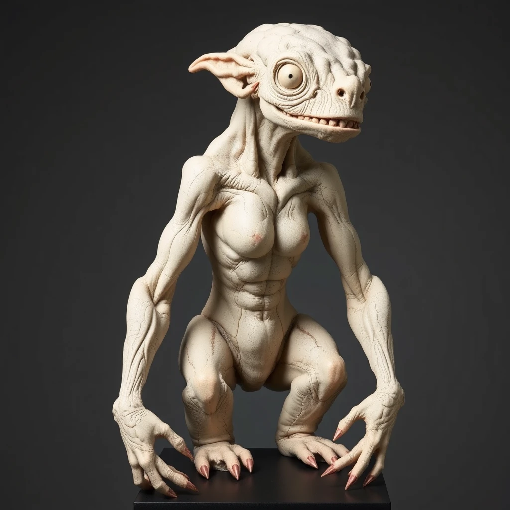 Sculpture of a humanoid creature in the style of Patricia Piccinini - Image