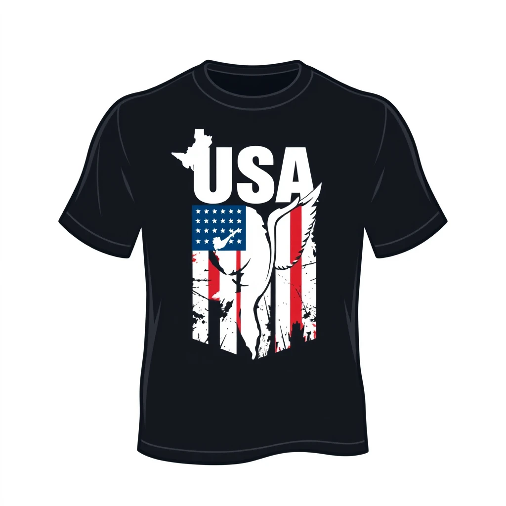 vector, professional tshirt design vector,USA independence day,clean, simple, flat 2d, white background,dpi,hd - Image