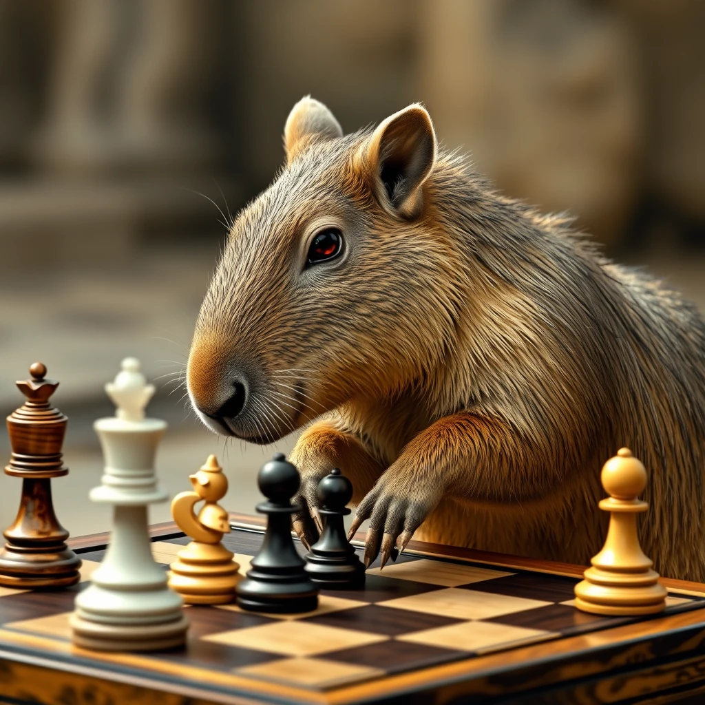 capybara playing chess - Image