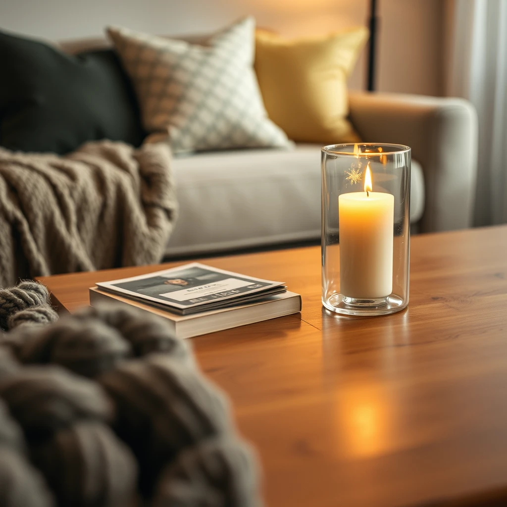 cozy coffee table close shot