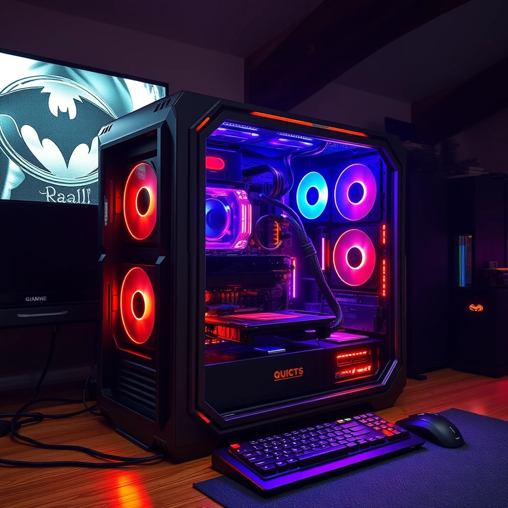 Can you show me a picture of a super-high-end gaming PC? Think of the type of PC that Bruce Wayne would have.