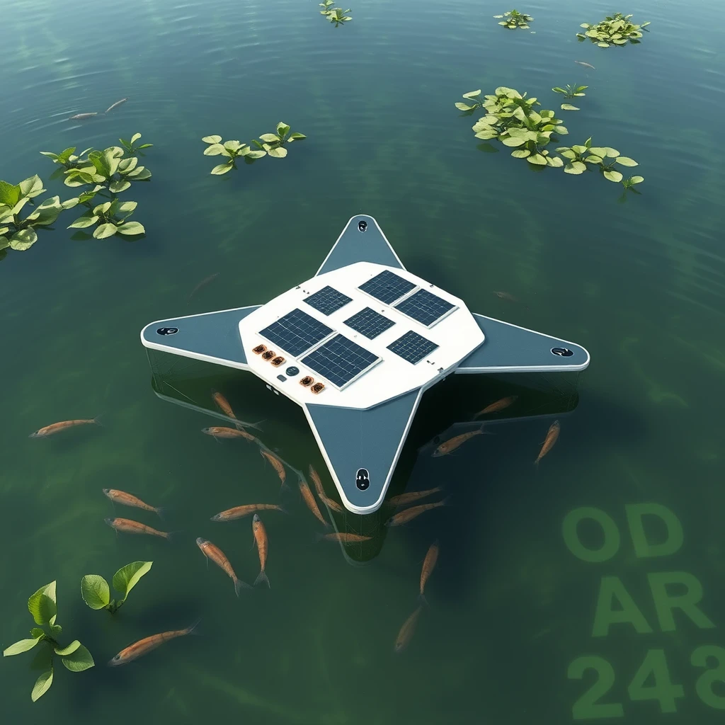 Smart minimalist design of an aerodynamic floating mobile Catamaran platform in the aquatic shrimp farm, the platform with sensors to locate shrimp presence and navigates autonomously there to dispense the food grains, powered by foldable solar panels and can use aerator to increase BOD where required.