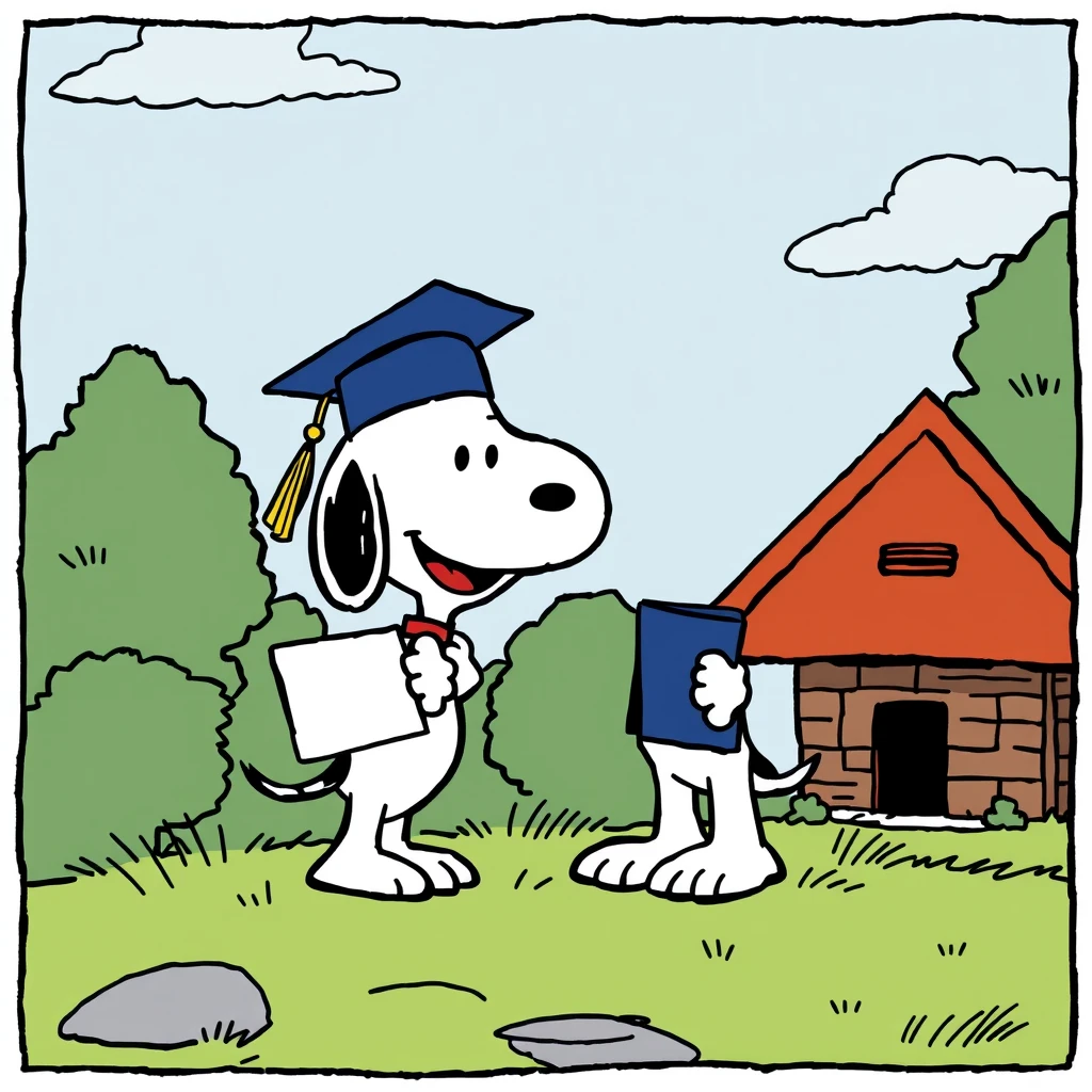 Comic: Snoopy with College Degree - Image