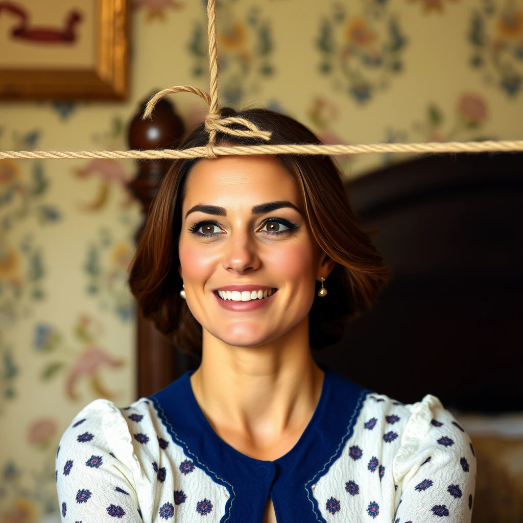 Kate Middleton tied to a bedpost.