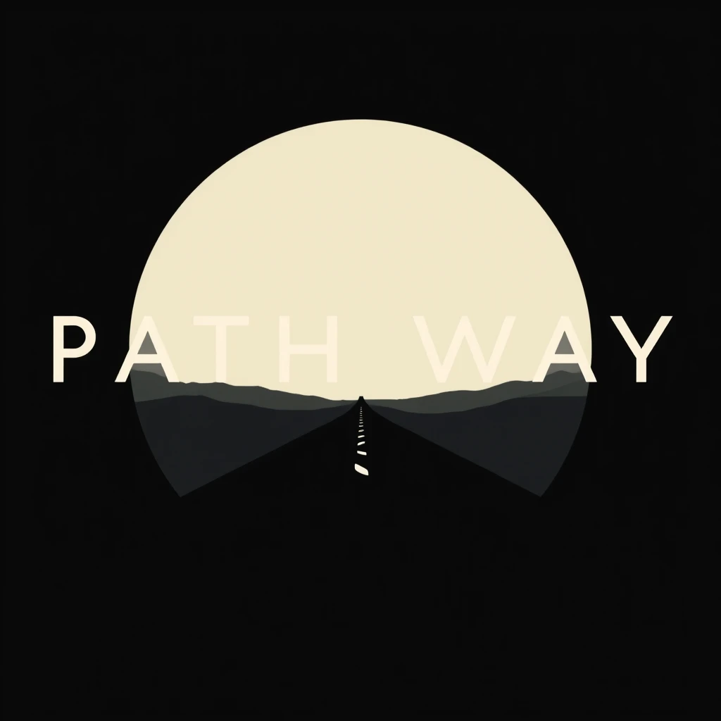 Pathway of Surrender Logo, minimal, black background