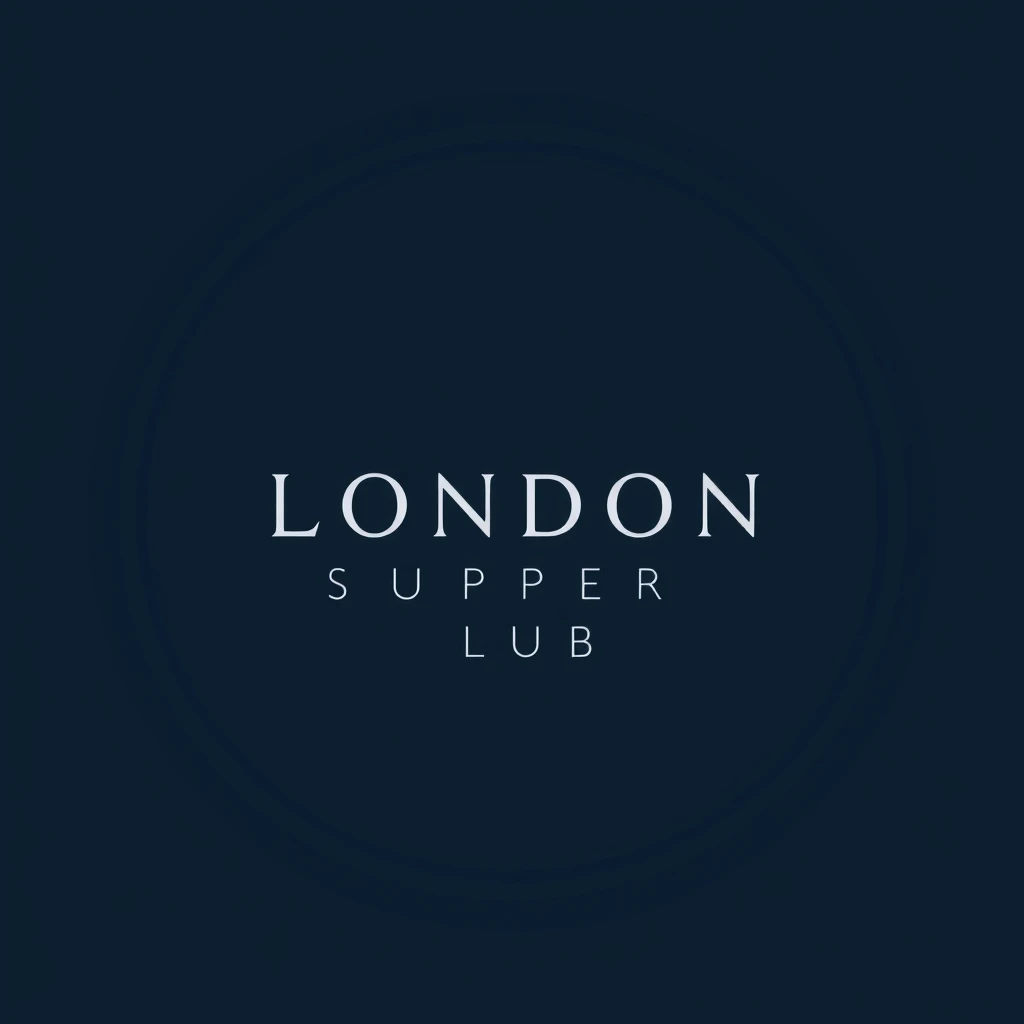 Logo for a club called “London Supper Club”, using dark blue, in a modern style. - Image