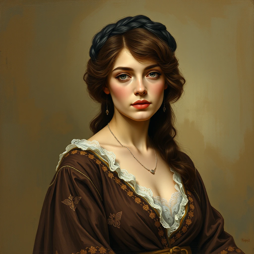 Serov style women portrait