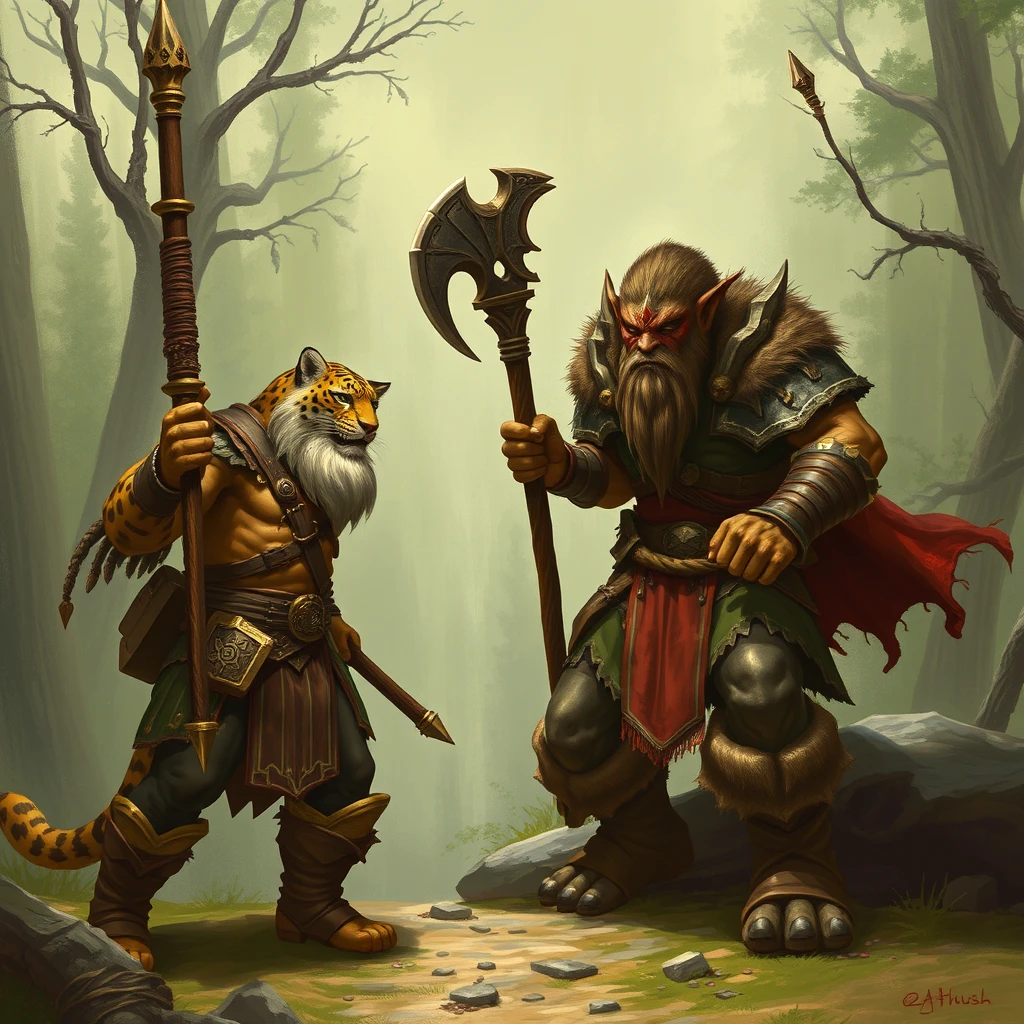 WoW orc hunter and his leopard - Image