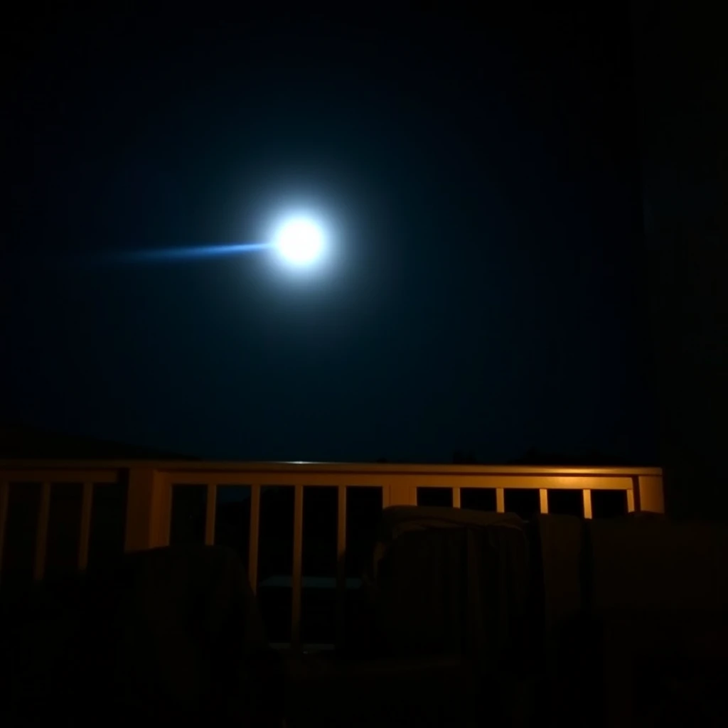 The bright moonlight before the bed.