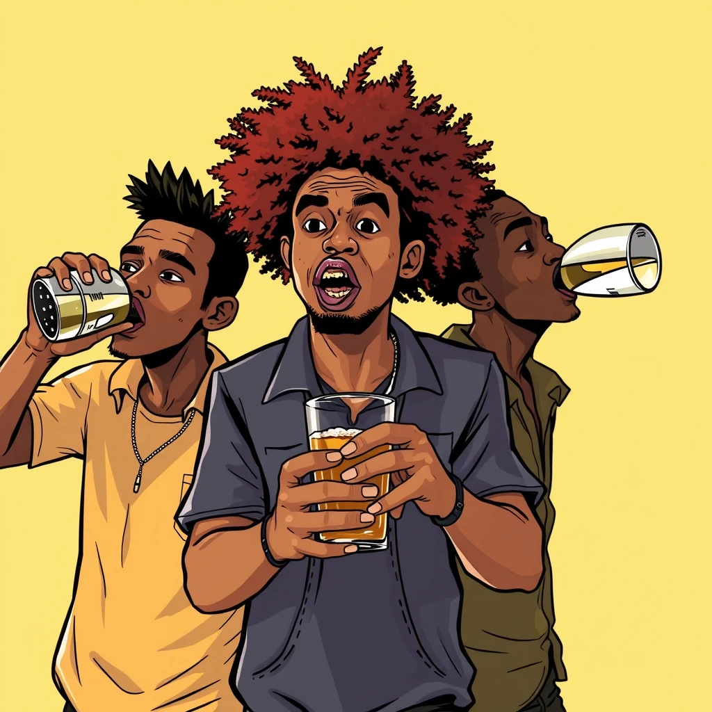 3 racially ambiguous idiots drinking 96% ethanol - Image