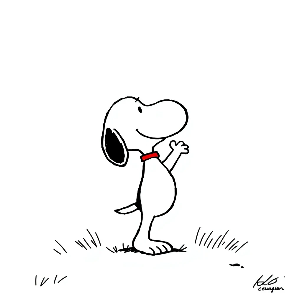 Comic: Snoopy in Handstand