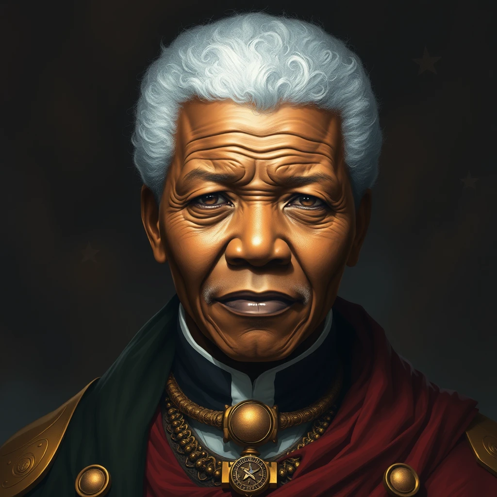 Photorealistic: Nelson Mandela as a Fantasy Hero.