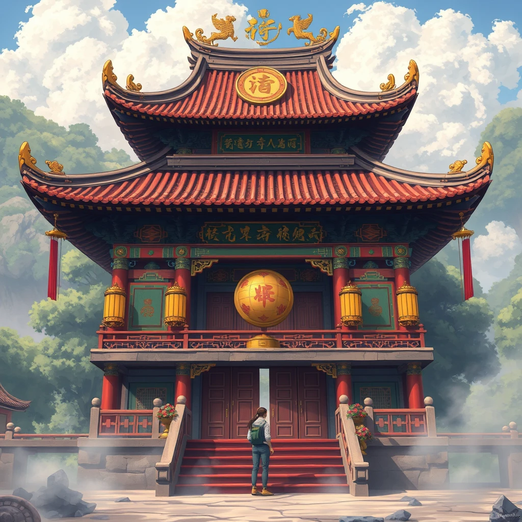 anime artwork, Chinese Taoist temple - Image