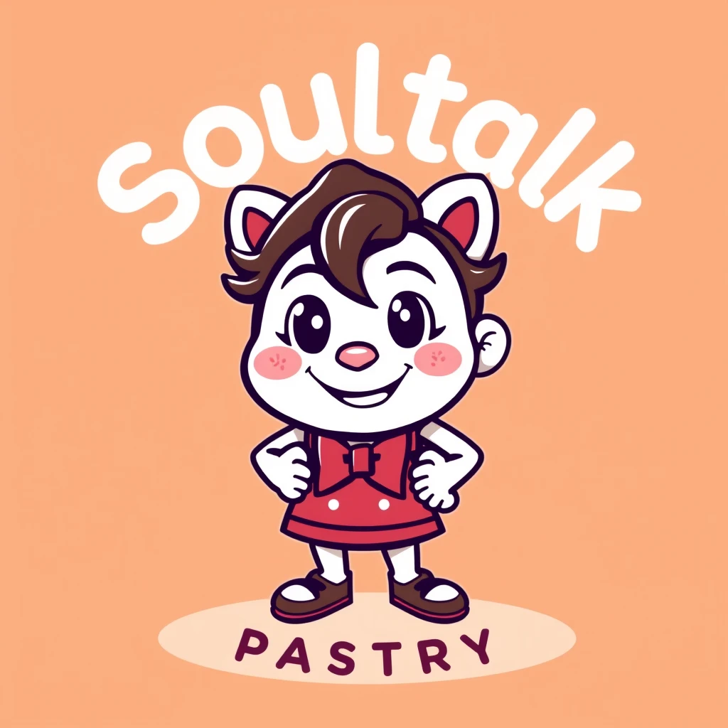 Create a mascot for a pastry cafe called Soultalk Pastry. Having memorable features.