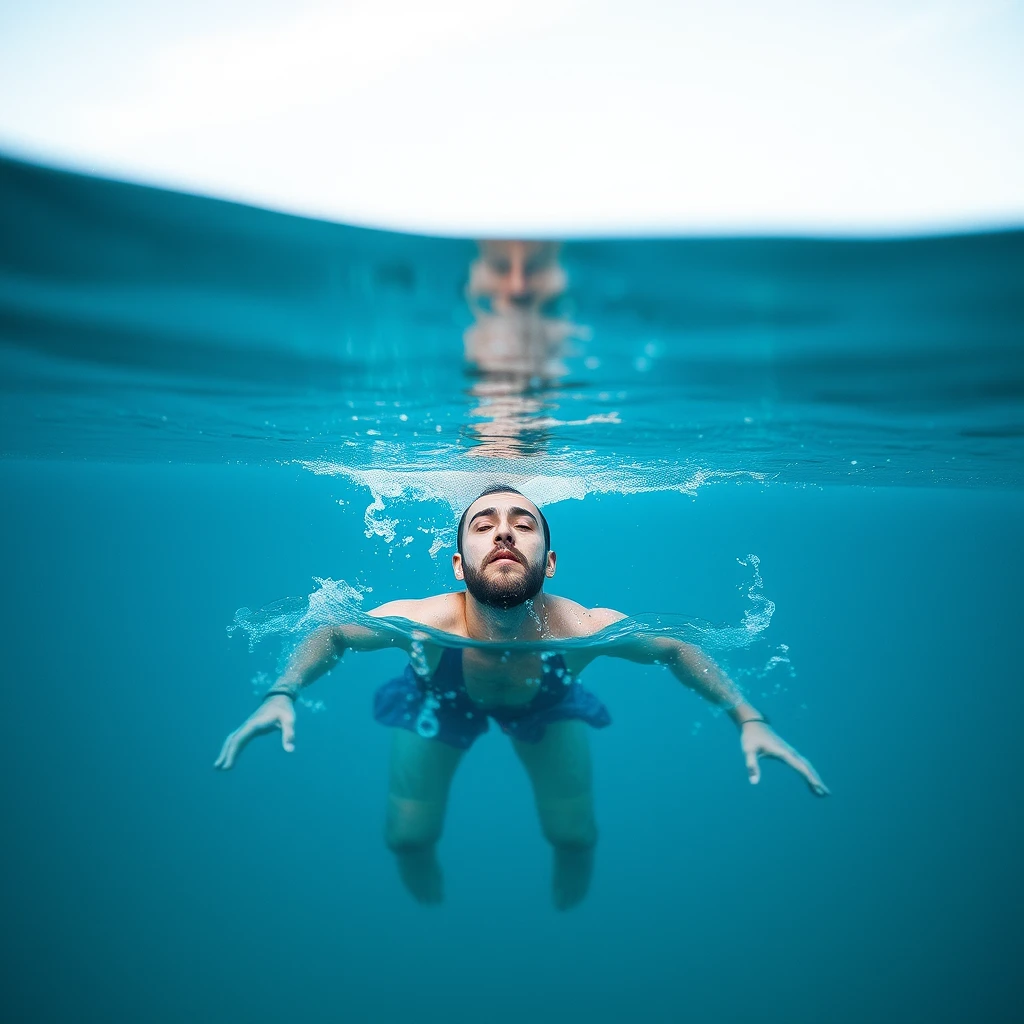 a man swimming - Image