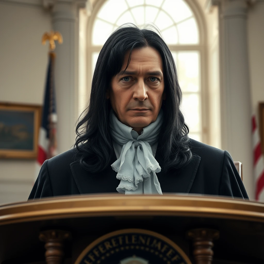 Photorealistic: Severus Snape in the White House.