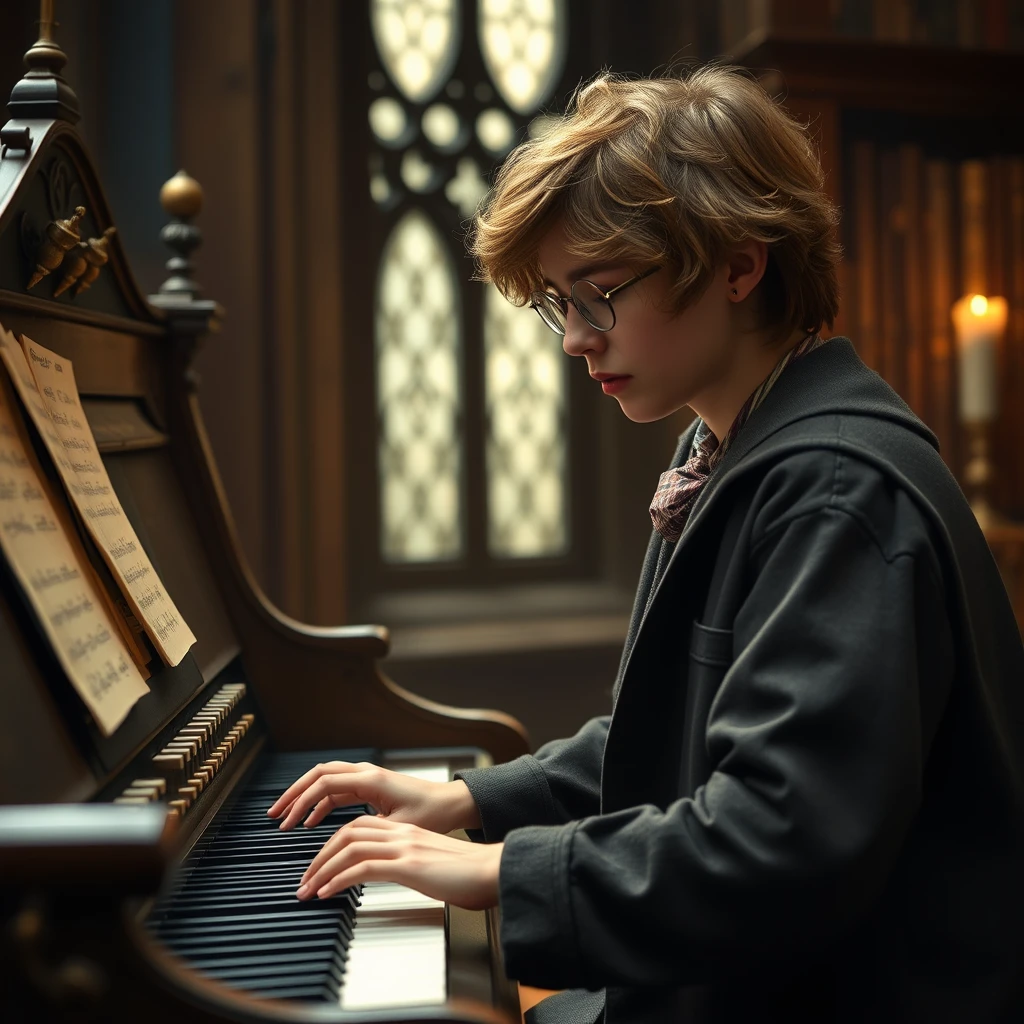 Photorealistic: Hermione Granger plays the organ.