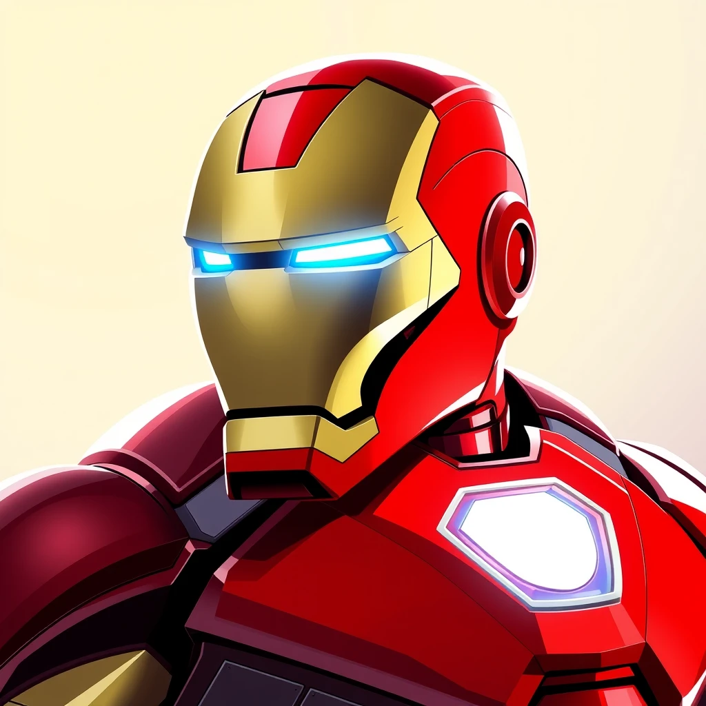 "LD" blue logo in smile Iron Man - Image