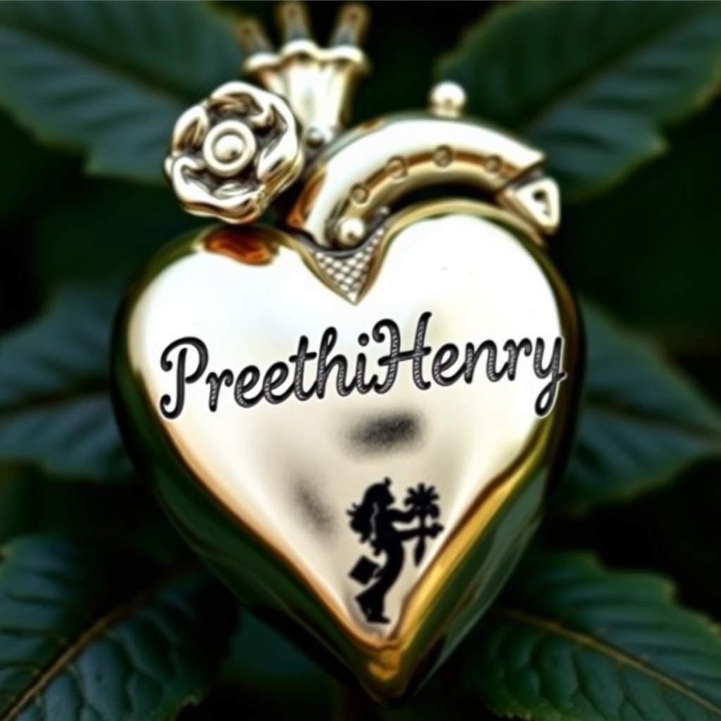 Heart engraved with name PreethiHenry