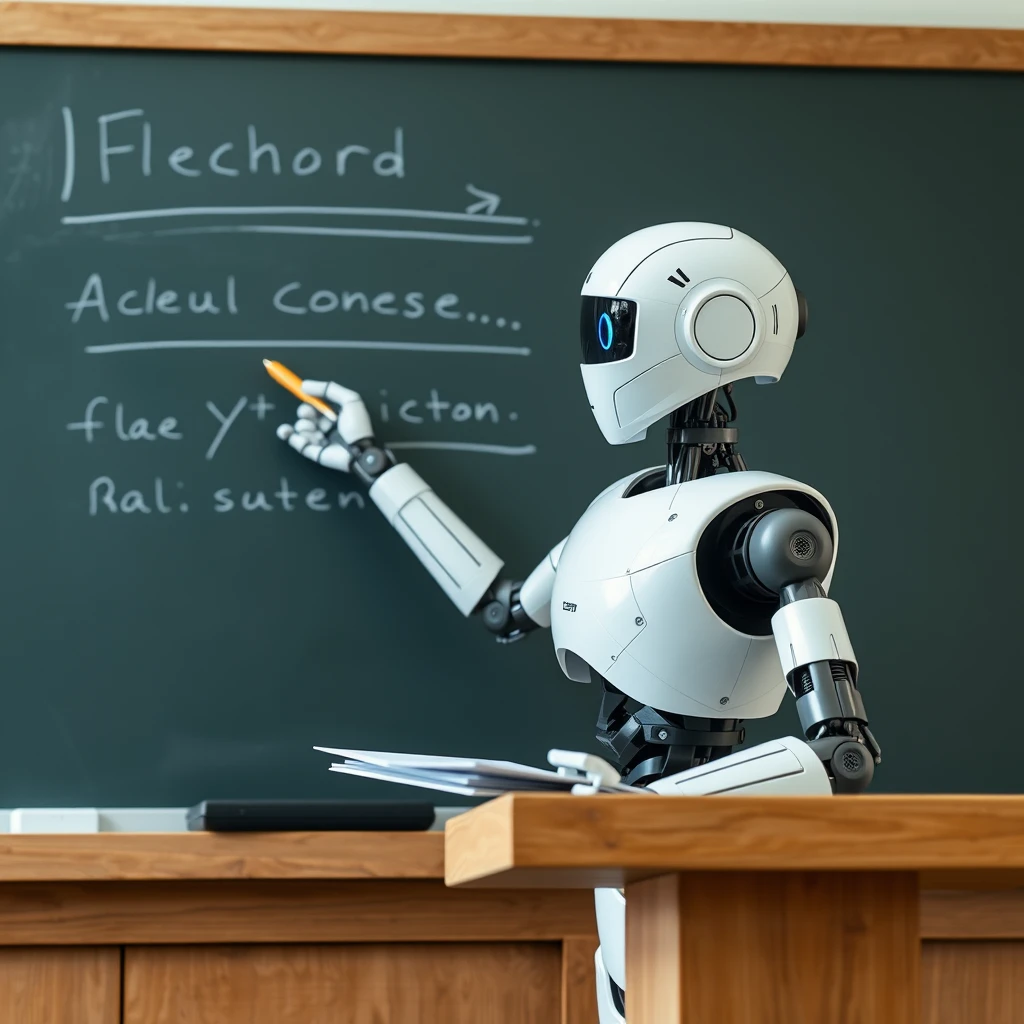 A complete robot is giving a lecture on the blackboard.  
The course content is a robot giving a lecture on the blackboard.  
The course content is a robot giving a lecture on the blackboard.  