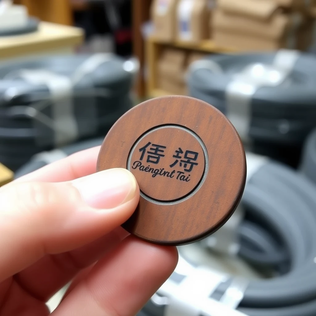 The ironwood disc is used for packing cables. It should have the logo "Chengtian Tai" on it. - Image