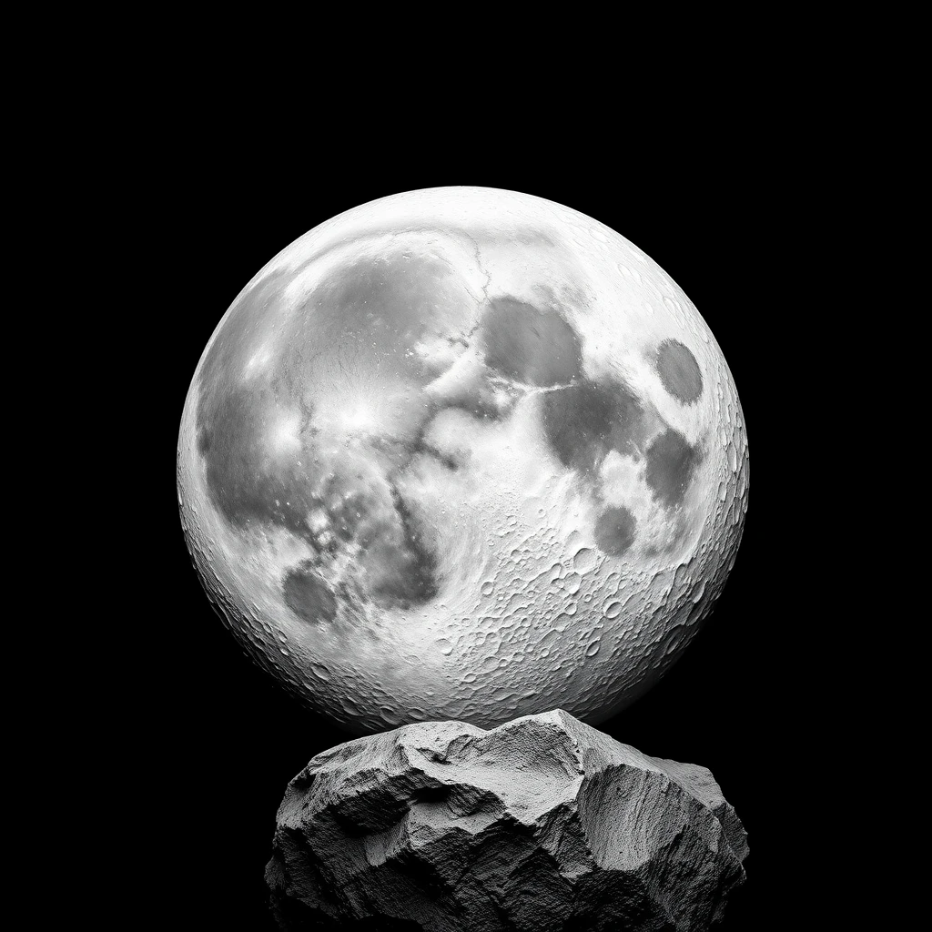 Moon,lunar surface,lunar soil texture,(((simple black background))),relief,gypsum sculpture,grayscale,high contrast,high detail,