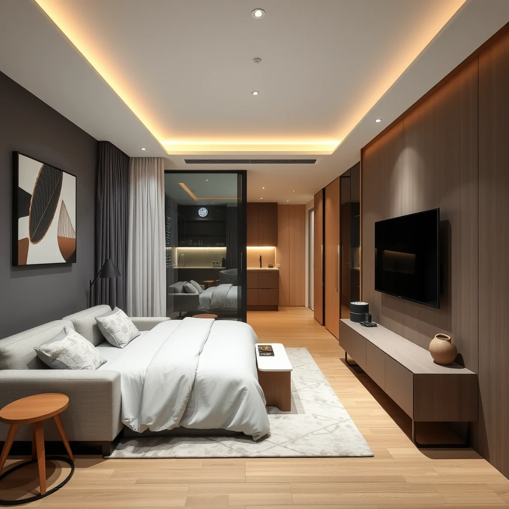 modern apartment in hong kong measuring 380 sqft - Image