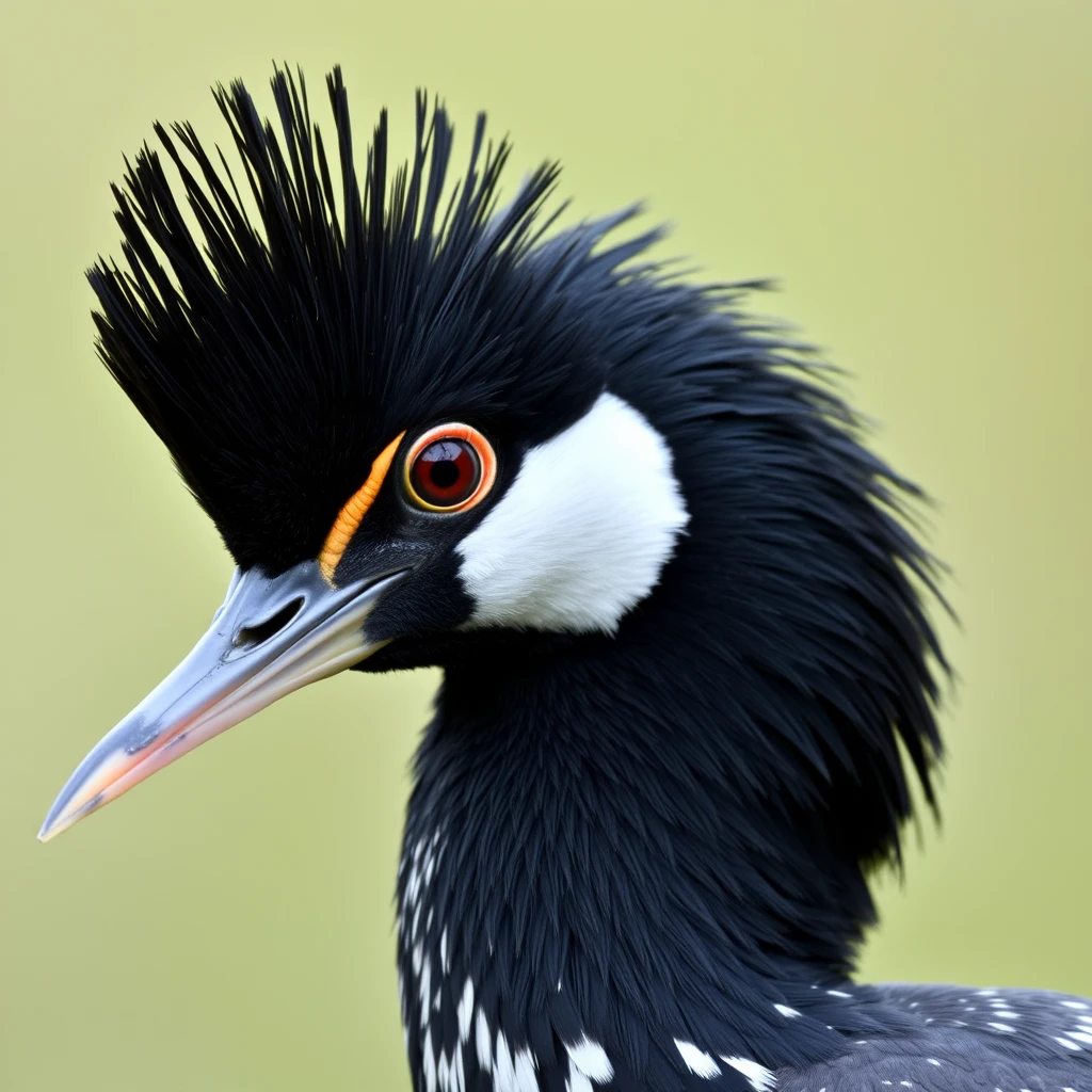 A Podiceps cristatus bird. The crest feathers are black.