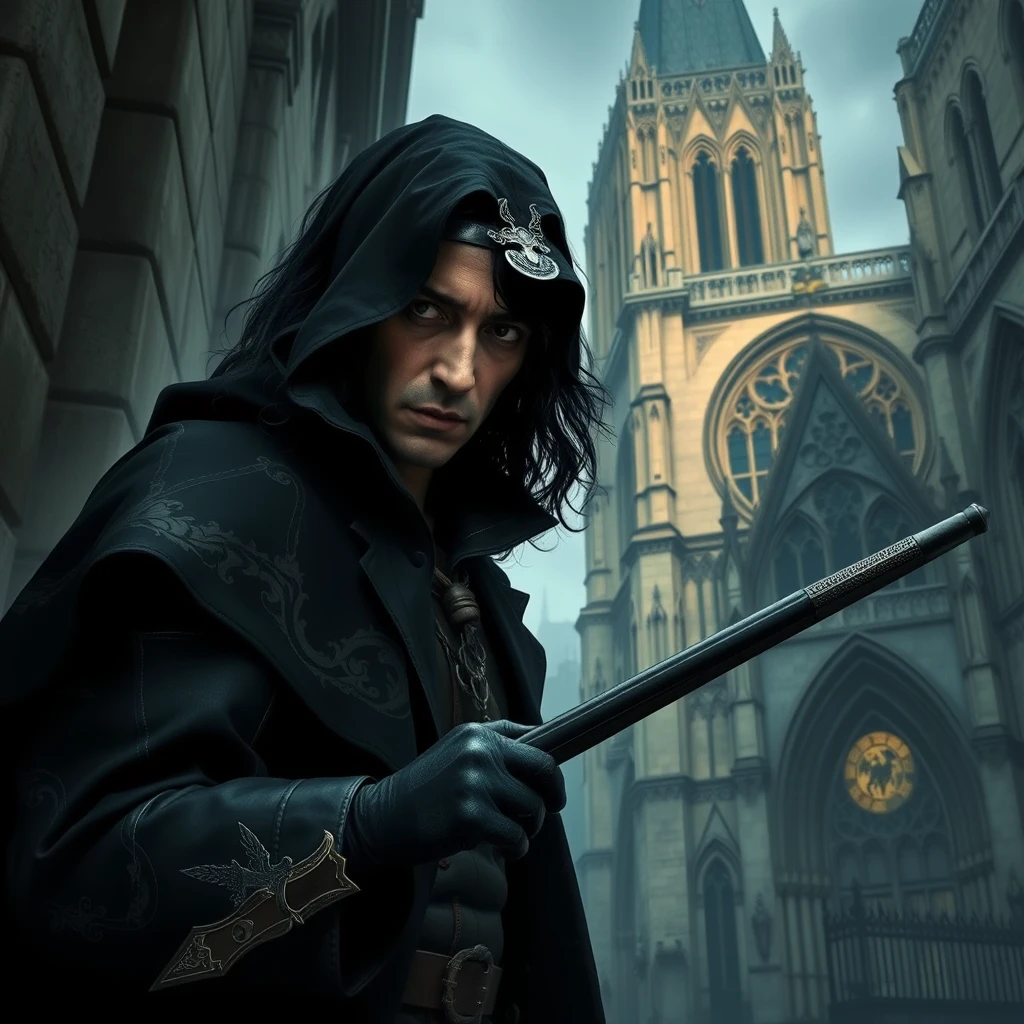 Severus Snape as an assassin in Notre Dame