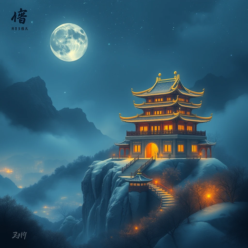 中国山水风景，高质量，杰作，云雾缭绕，没有人 - Image