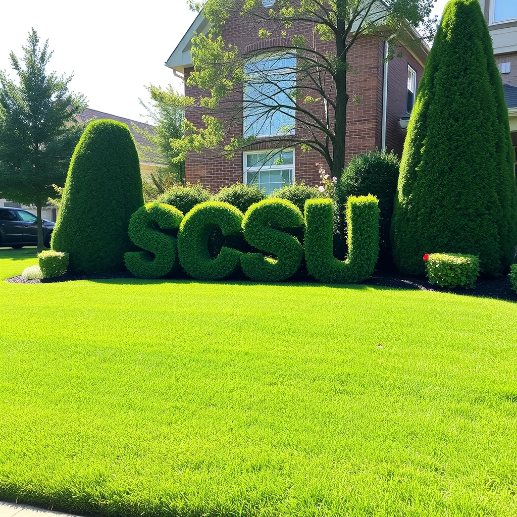 Fresh cut lawn and the word $CSU in nicely manicured.