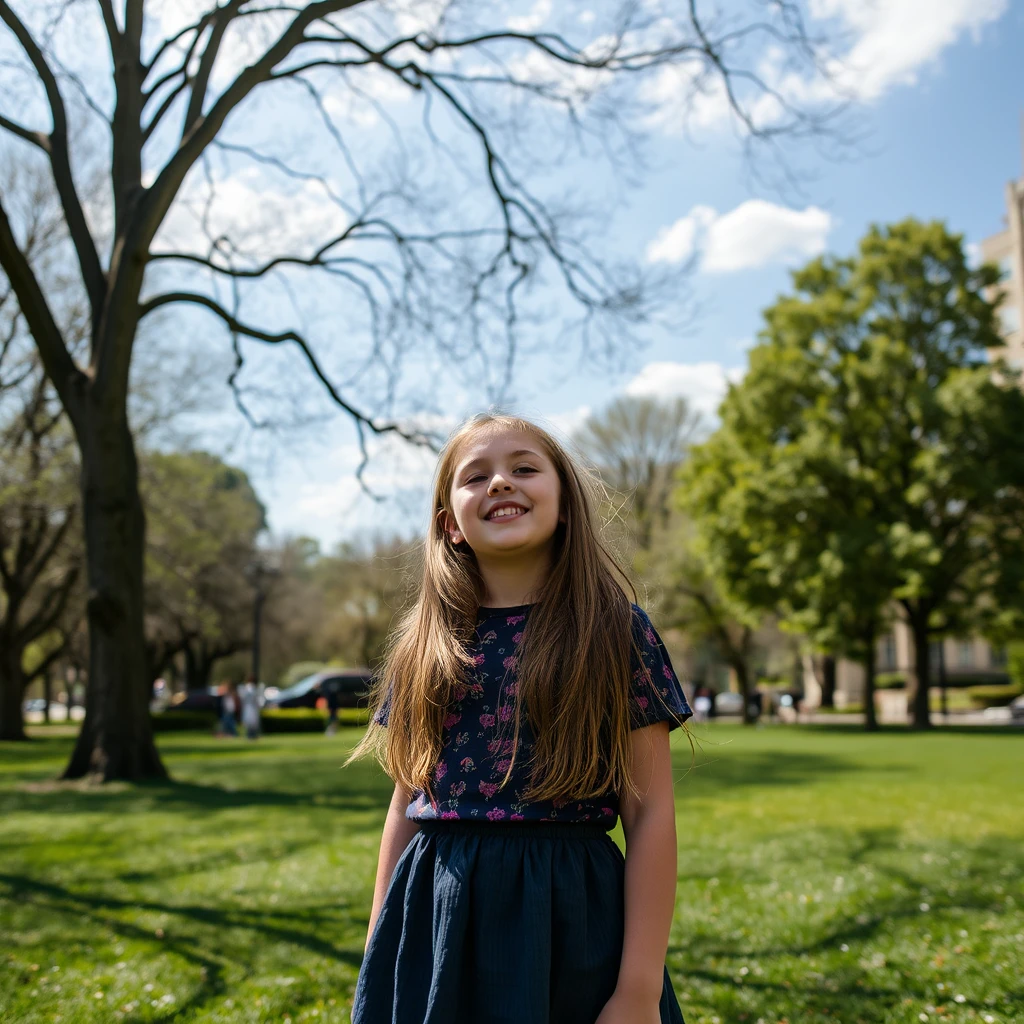 A girl in a park