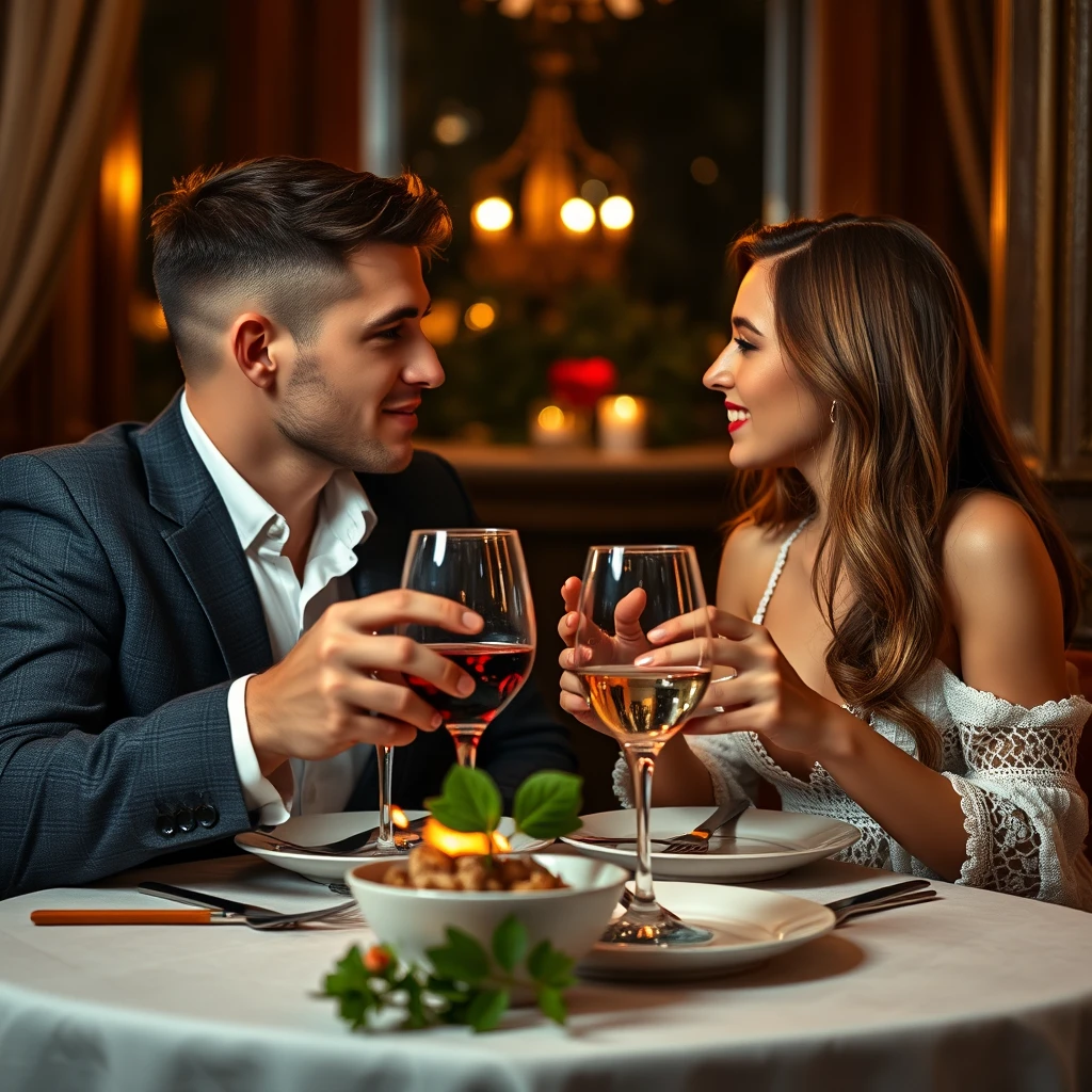 Imagine a couple having a ‘Romantic’ dinner, feeling a bit ‘Closer’. They are Russian. One partner is male and the other is female, as they are straight.