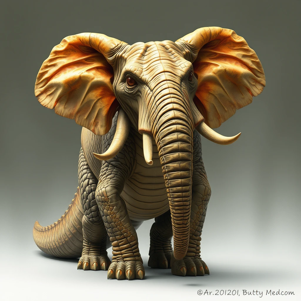 'a hybrid creature of crocodile and elephant' - Image